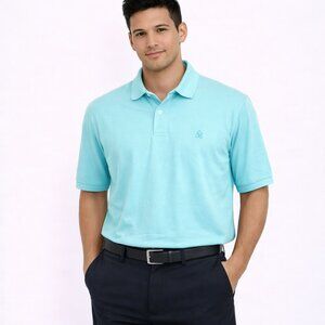 IZOD Aqua Splash Signature Solid Short Sleeve Polo Golf Preppy Spring Summer